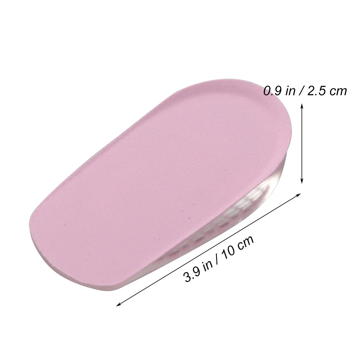 1 Pair Comfortable Non-Slip Silicone Gel Self Adhesive Back Heel Insert Inner Invisible Height Increased Half Pads Insoles Add 2