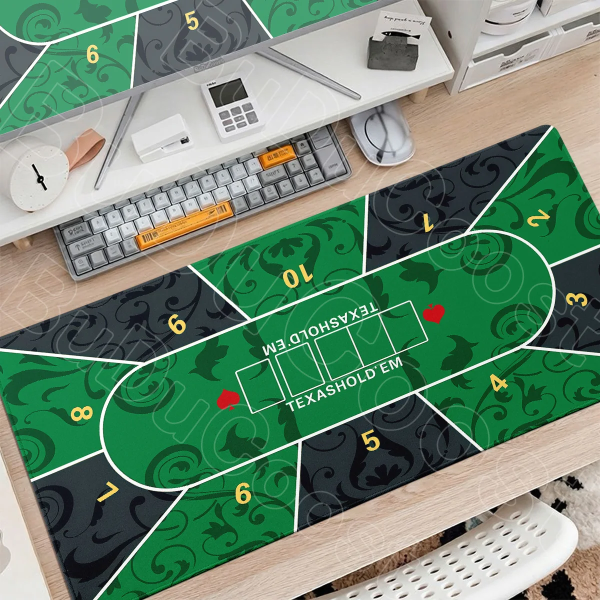 30x60cm 30x70cm 30x80cm Portable Folding Poker Mat Non-slip Game Mousepad 10 Players Texas Hold'em Rubber Carpet PC Keyboard Pad