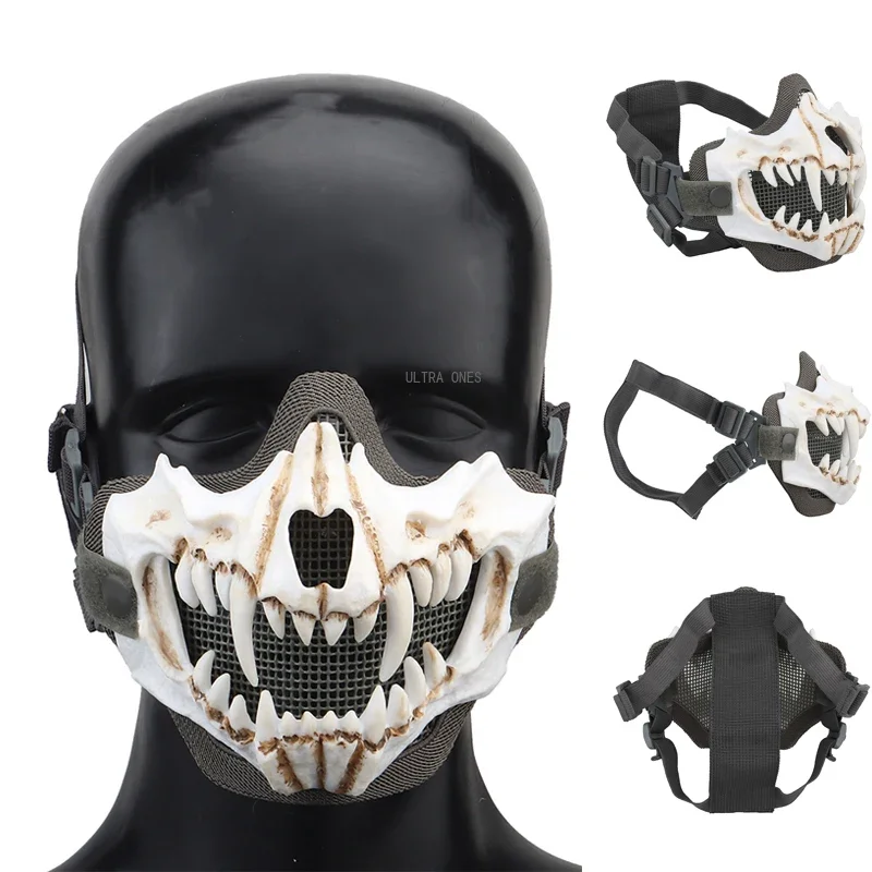 

Half-face wire mesh mask, game protection mask, shooting and hunting accessory