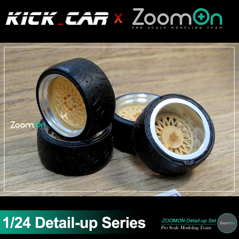 ZoomOn ZR034 18''  Type ENCM Rim Set Detail-up Modified Parts For Assembled Model Hobbyist Gift for Professional Adults