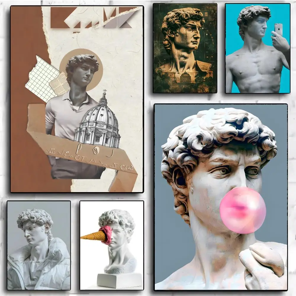 Classical Quirky F-Funny David Sculpture Poster Modern Home Decor & Interior Design | Wall Art Collection