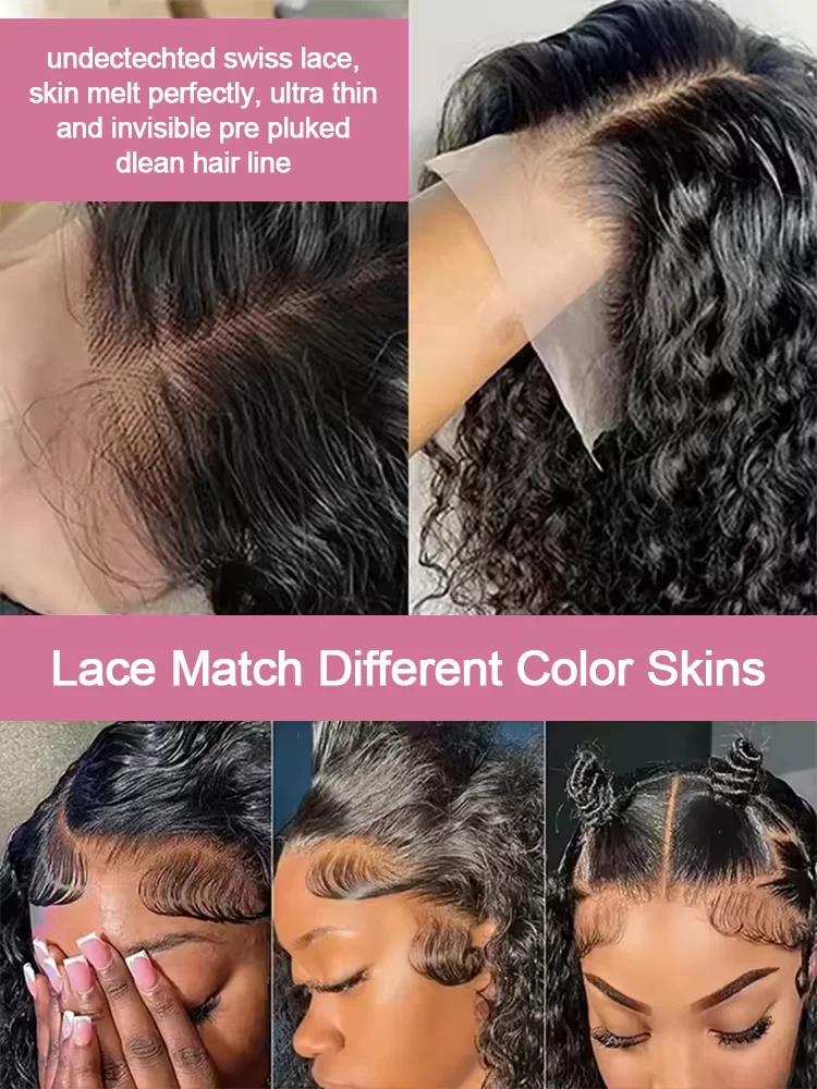 250% Density 30 32 inch 13x6 HD Lace Front Wigs Human Hair Deep Wave 13x4 Frontal Wigs Women Burmese Curly Glueless Closure Wigs image 5