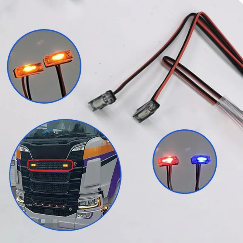 LED Acrylic Simulation Position Light Modification for 1/14 Tamiya RC Truck Car Scania 770S 6X4 56368 8X4 56371 Diy Parts Toys