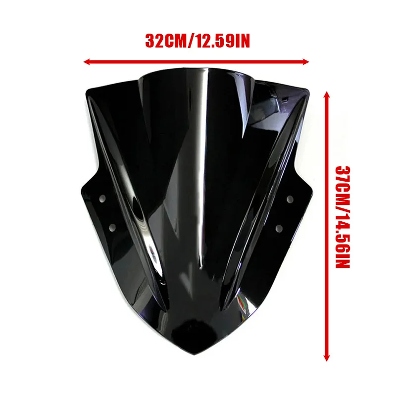 For KAWASAKI Ninja 250 300 2013-2017 Motorcycle Windshield Windscreen Wind Deflector Black/Transparent Motorbike Wind Screen image 2