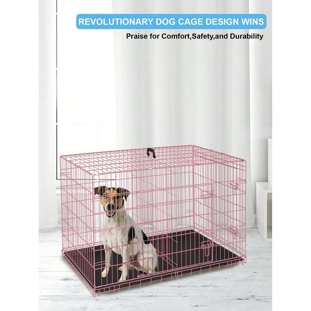 

Inch Dog Crates For Small Dogs Folding Mental Wire Crates Dog Kennels Outdoor And Indoor Pet Dog Cage Crate With DoubleDoor,Div
