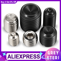 2-200Pcs 304 Stainless / Carbon Steel Hex Hexagon Socket Allen Cup Point Grub Bolt Set Screw DIN916 M2 M3 M4 M5 M6 M8 M10 M12