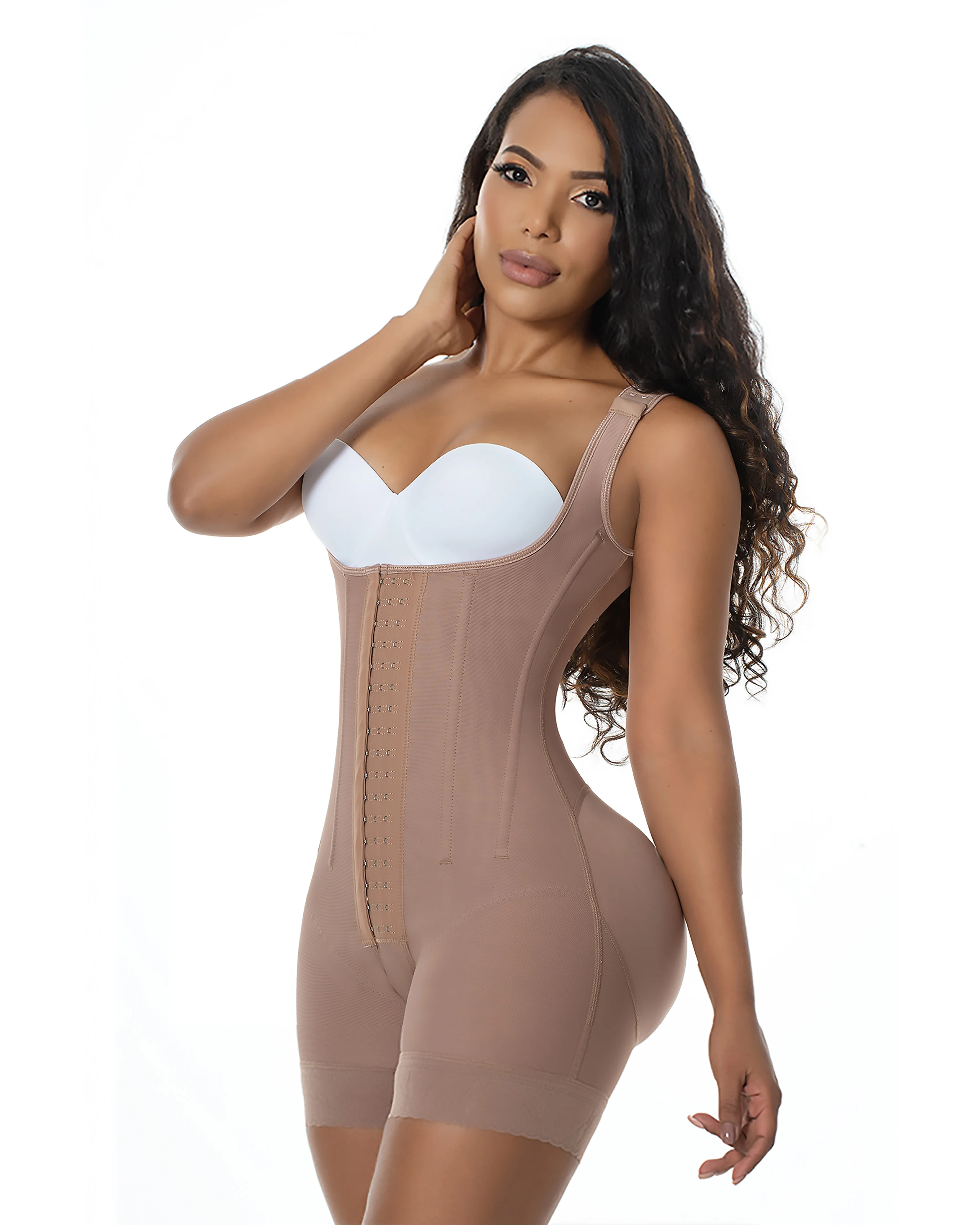 Women's  A Comfy Shaping Jumpsuit Flatten Abdomen Waist and Hips Zip Front Closure Shapewear Firm Tummy Compression Butt Lifter