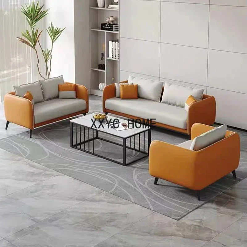 Simple Business Reception Room Modern Leisure Sofa and Tea Table Combination Suit