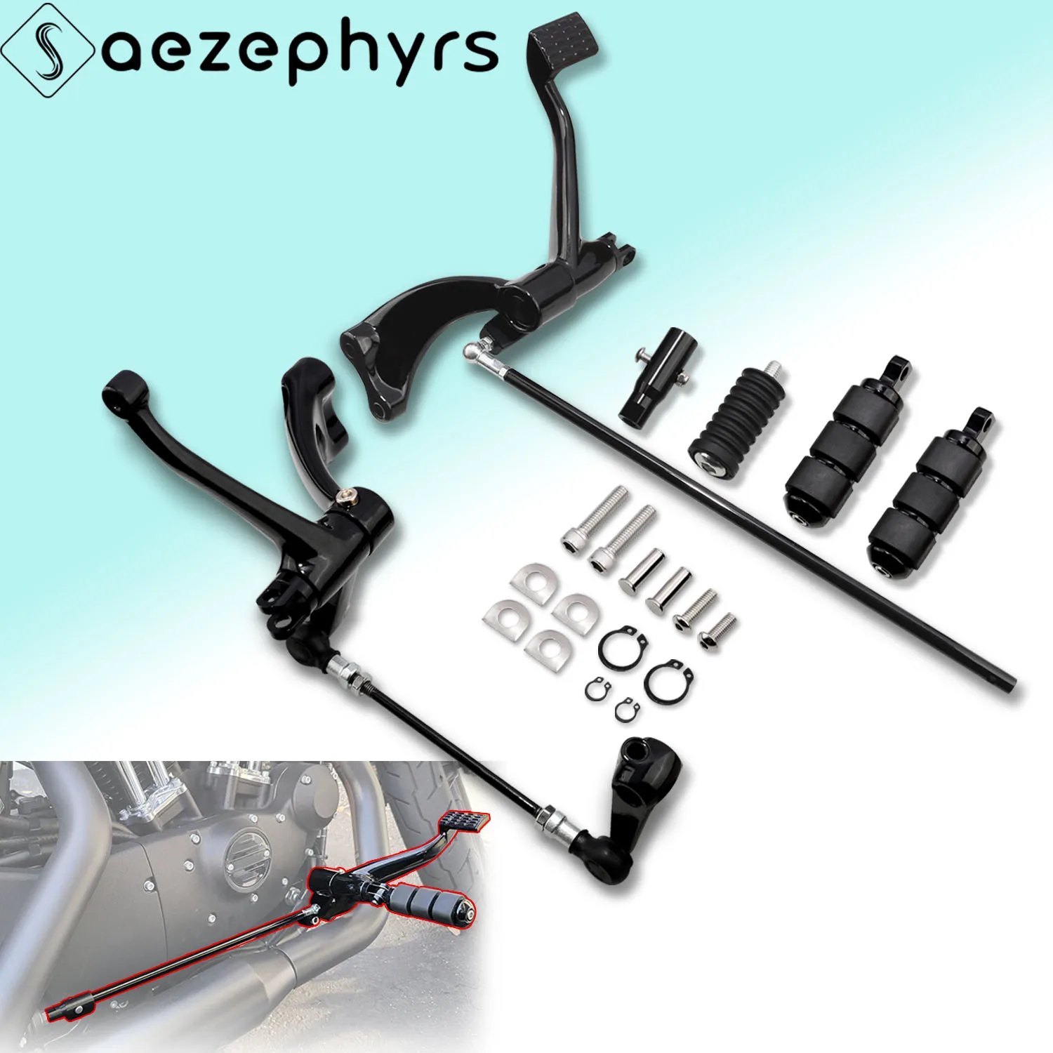 

Motorcycle Forward Controls Complete Kit footpeg brackets Lever Linkage For Harley Sportster lron 883 XL1200 SuperLow 2014-2022