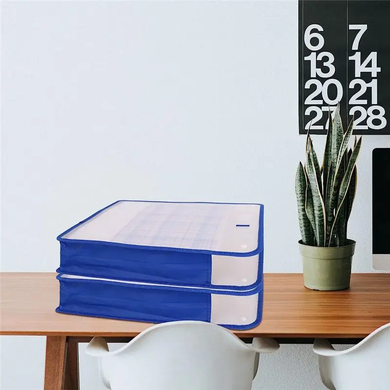a23g-4pcs-scrapbook-paper-storagepaper-storage-organizer-transparent-scrapbook-for-12x12-paperscrapbookphotoscrafts-blue