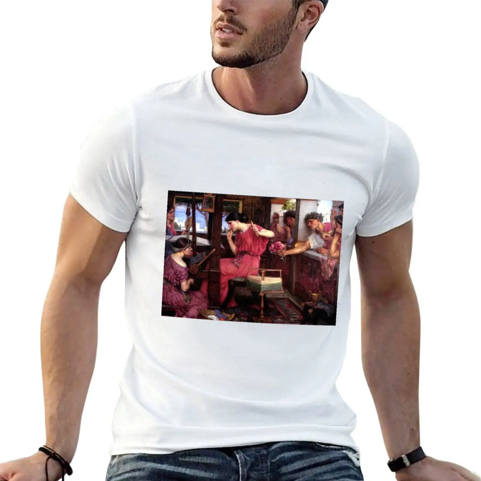 Penelope and her Suitors - John WIlliam Waterhouse T-Shirt anime clothes funny costumes mens plain t shirts