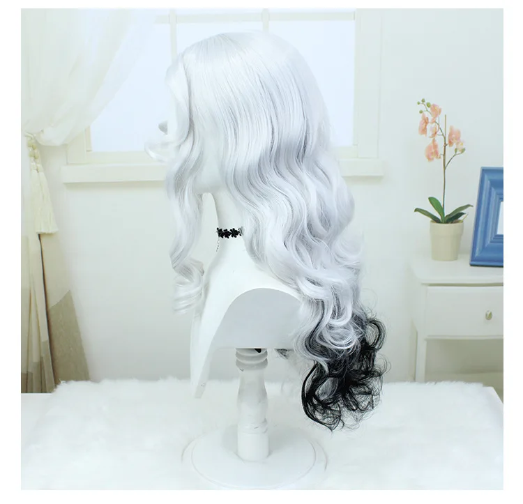 Game Identity V White Gray gradient white Ada Mesmer Emil Cosplay Wig
