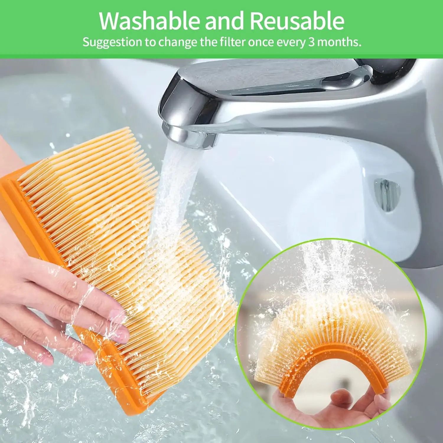 Filter for Karcher WD4, WD5, WD6, MV4, MV5, MV6 Wet & Dry Vacuum Cleaner, Flat Pleated Premium Filter for Karcher, 2.863-005.0