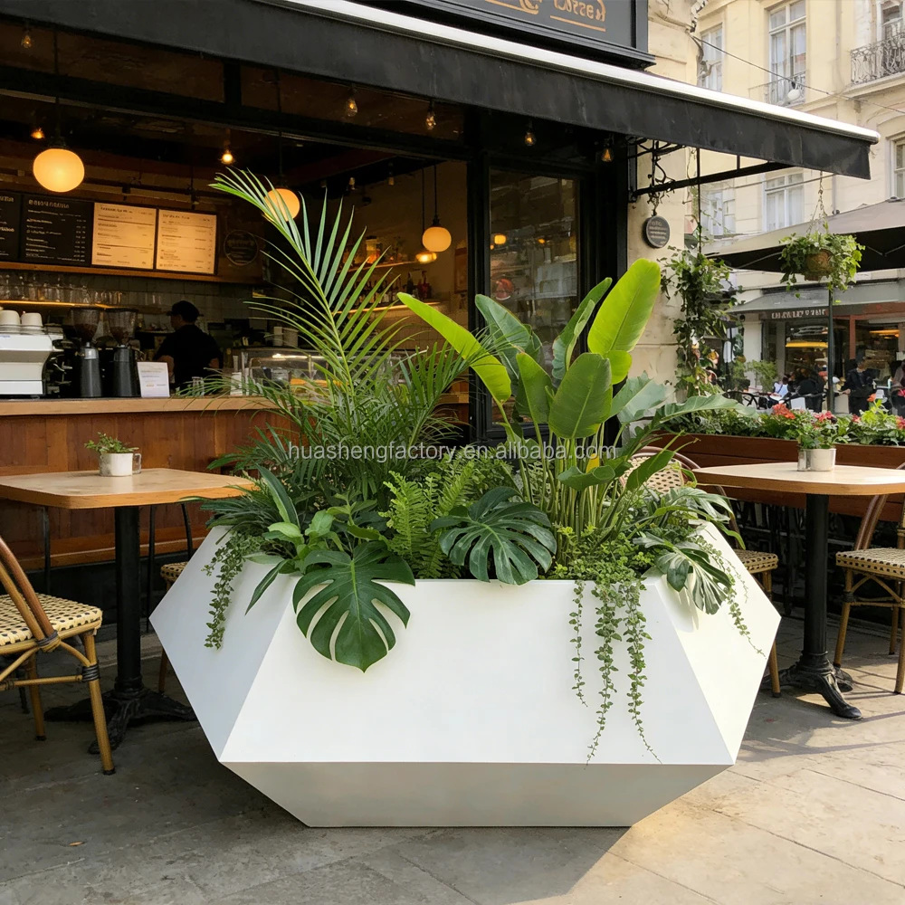 Galvanized Steel Planter Box Eco-Friendly Powder Coated Durable Outdoor Garden Home Decoration Irregularity Shape