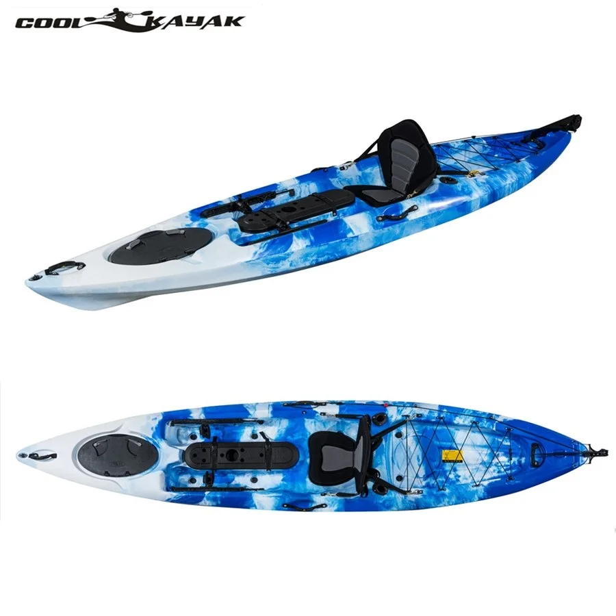 3.6m 12‑Foot Hard‑Shell Sit‑on‑Top Fishing Kayak Equipped With Paddle For Recreational Angling