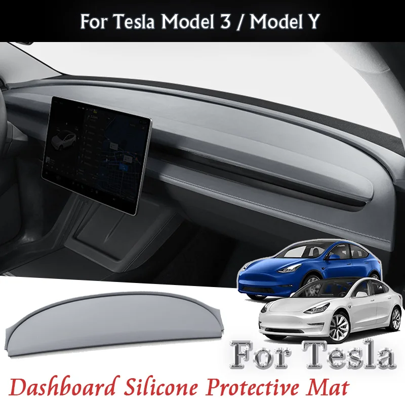 

Для Tesla Model 3 2019 2023 Модель Y 2021 2024 MY M3 Автомобильная центральная консоль приборной панели силиконовый защитный коврик декоративный протектор
