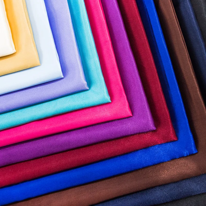 Polyester Satin Fabric Highend Simulation Silk Gift Box Lining Cloth Solid Color DIY Sewing Doll Dress High Density Satin