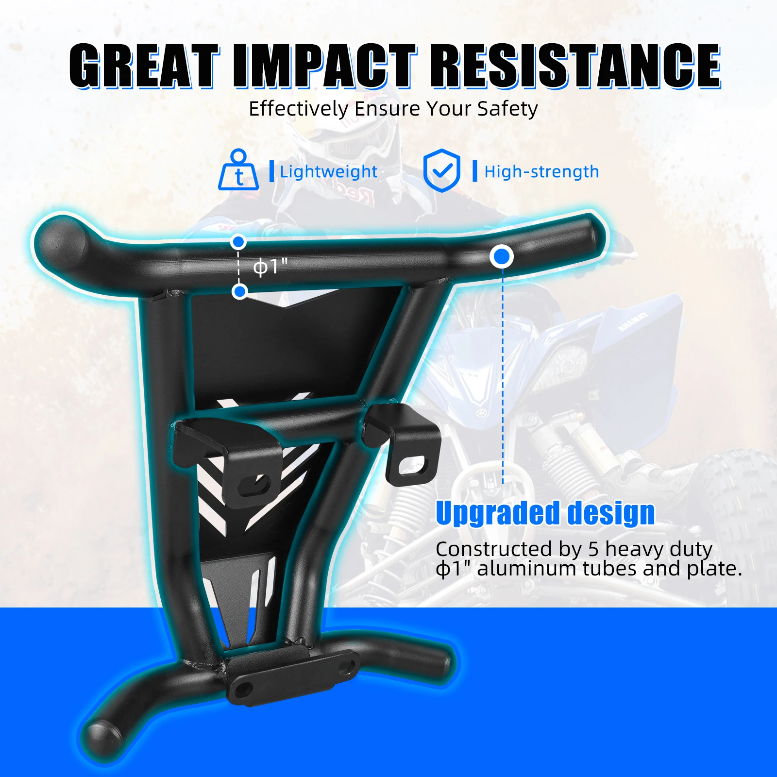 NICECNC For Yamaha Raptor 700 ATV Front Bumper Grab Bar Protector For Yamaha Raptor 700R 2016-2026 Thicken Aluminum Accessories - view 5