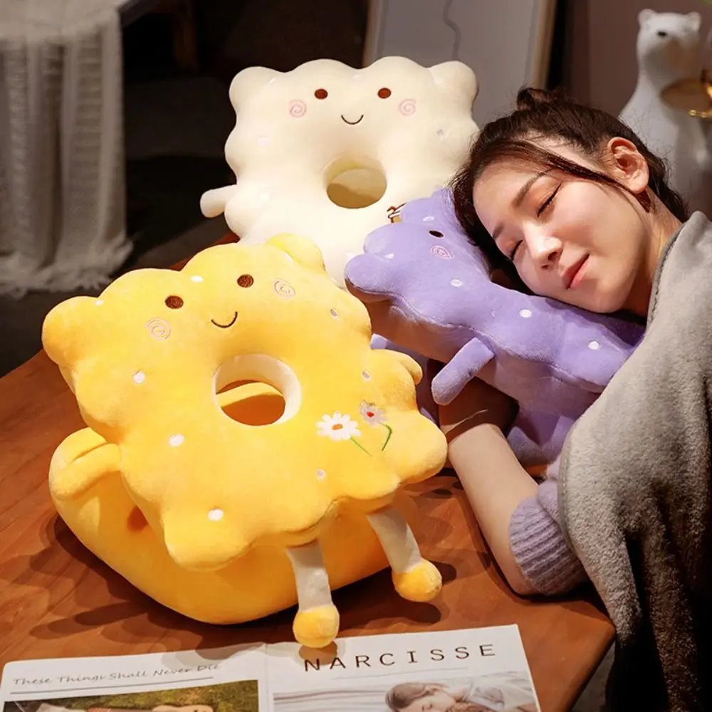 

Двусторонняя грелка для рук, супер мягкая, сохраняющая тепло, подушка для офисного сна с печеньем, плюшевая и ледяная шелковая полая подушка, мягкая игрушка