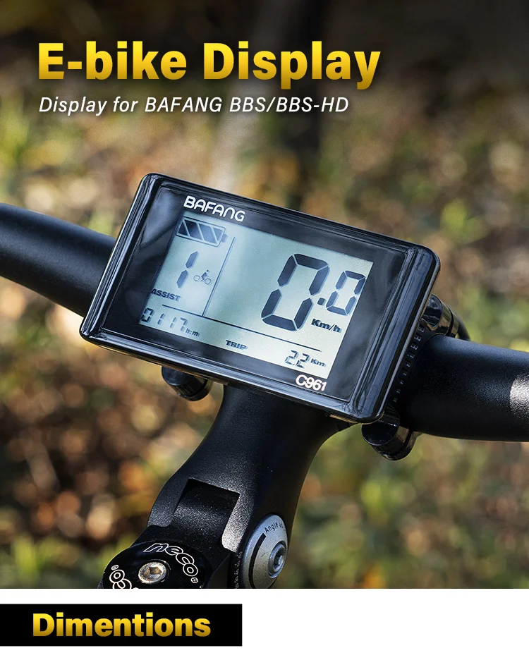 Ebike C961 Display Control Panel für BAFANG BBS01B BBS02B BBSHD Motor Elektrische Fahrrad Komponenten Mid Motor Conversion Kit – Detail 1