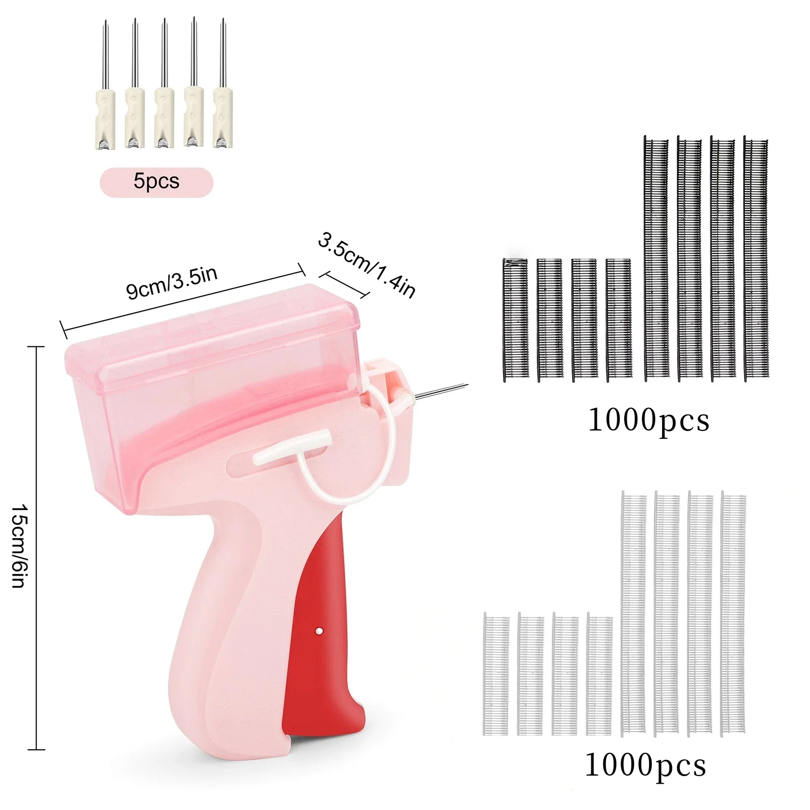 1PC Quick Stitch Sewing Gun Handheld Micro Repair Tool 2000 Glue Needles 5 Needles Fabric Hemming Quilting Fixer