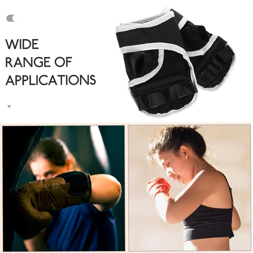 ถุงมือครึ่งนิ้ว RGGMQQ MMA - สายรัดข้อมือปรับได้สำหรับการชกมวย, มวยไทย, การฝึกซ้อมแบบกราปปิ้ง และการฝึกซ้อมกับกระสอบทราย (สำหรับทุกเพศ)