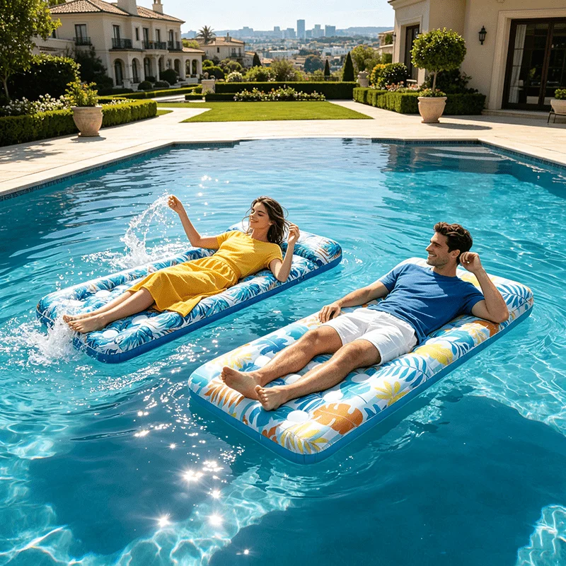 2026 New 1 Pack Inflatable Pool Float Mat, Enormous Pool Floats Adult Size with Headrest, Lake Float Raft Water Lounger, Multi-Purpose Swimming Pool Floats for Pool Party, Summertime Beach, Outdoor