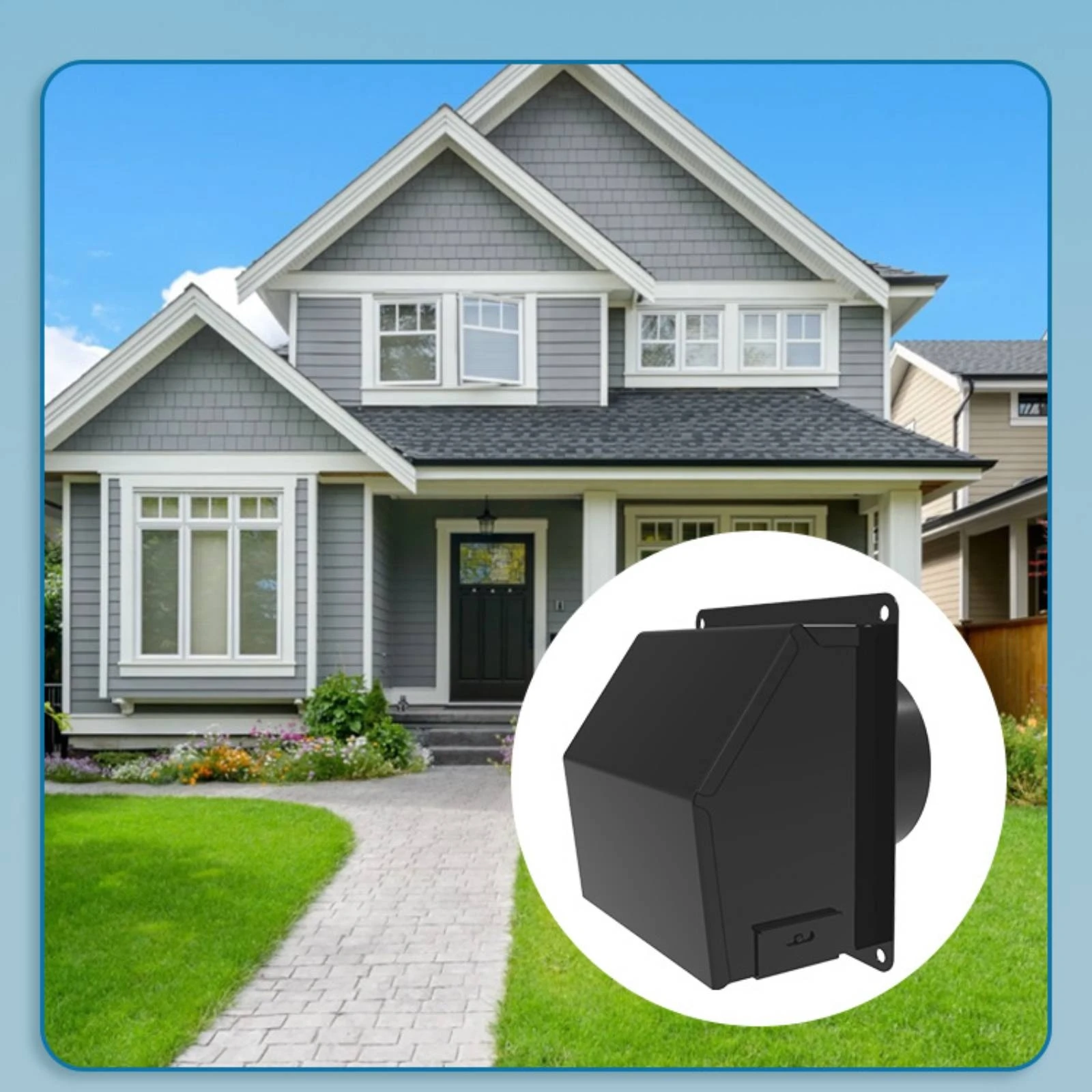 Wall Vent Hood with Flap Backdraft-Blocking Dryer Vent Cover Rust-Resistant Waterproof for Homeowners, Laundry Room
