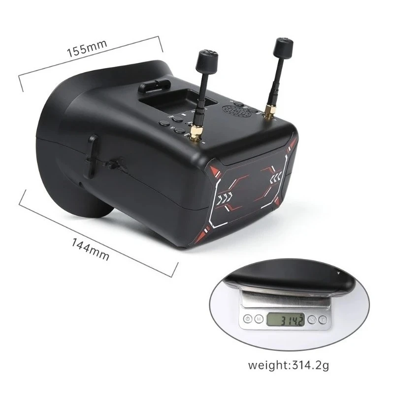 4.3inch Goggles  40CH 5.8GHz with DVR Function Built-in 3.7V/2000mAh battery/ 5.8GHz 40ch Receiver