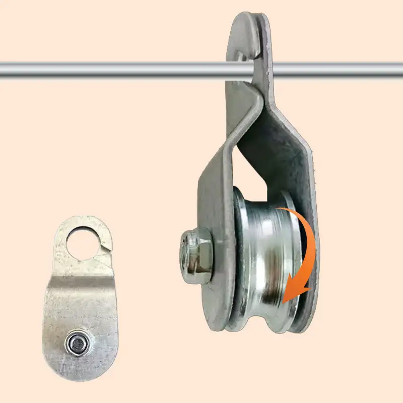 Hanging Greenhouse Vent Pulley Wheel Thickened Galvanized Vent Bearing Pulleys Pair up Open Pulley Steel Wire Rope Hanging Wheel