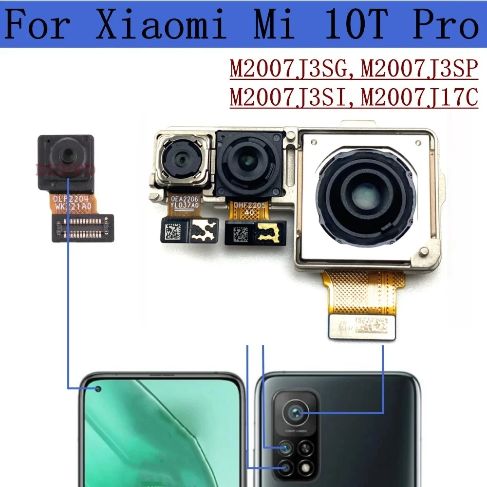 Rear Camera For Xiaomi Mi 10T Pro 5G Mi10T Pro M2007J3SG Front Facing Back  Wide Macro Camera Module Flex Cable Repair Parts