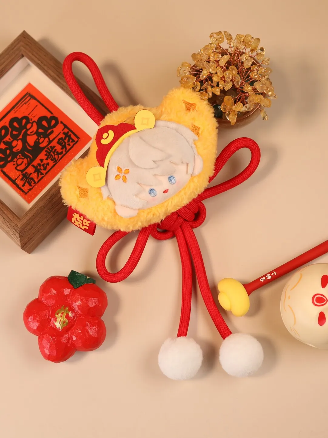 In Stock 10cm Love and Deepspace Sylus Caleb Xavier Rafayel Red Lucky Stuffed Plushies Doll Clothes Keychain Bag Anime Game Kids