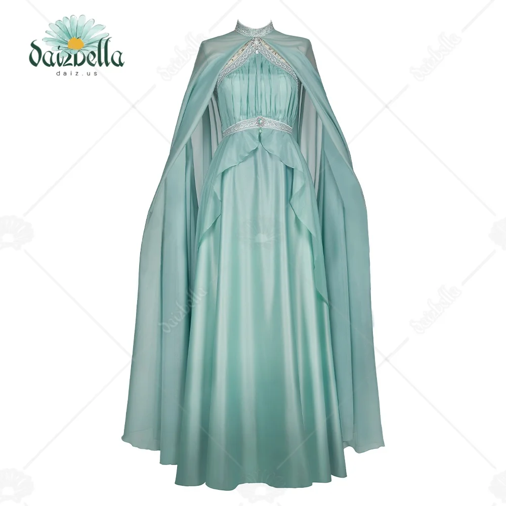 

MEOWCOS Women's Renaissance Fairy Dress Elf Cosplay Dress Halter Vintage Medieval Costume with Detachable Cape Halloween Cosplay