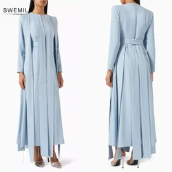 SWEMILE Elegant Sky Blue Prom Dress Formal Occasion Dresses Zipper Up Wedding Party Dress Long Dresses For Special Events Vestid