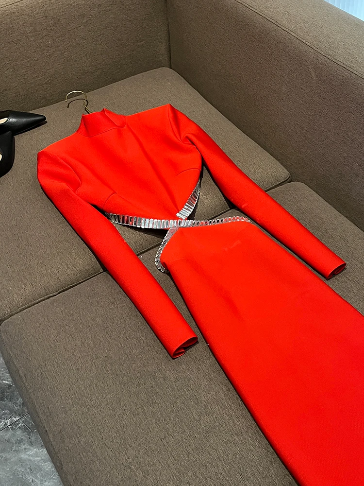 Vestido de Noche Ne sin Espalda con Diseño de Diamantes Incrustados Estilo Hebe, Falda Larga, Vestido de Mujer E y ...