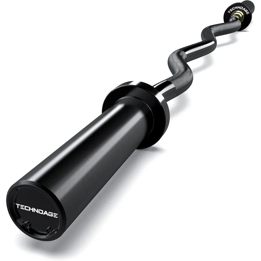 EZ Curl Bar 47" Curl Bar 500LBS Kapazität 20LB Langhantel aus massivem Stahl mit verchromter Kupferhülse und Lager für 2 Zoll Pl