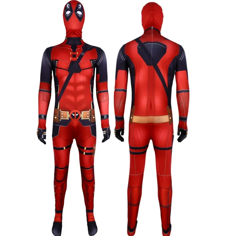 Costume da supereroe Deadpool Halloween Cosplay tuta ragazzi Fantasy Movie Character Mask collant con spada e borsa Holiday Set