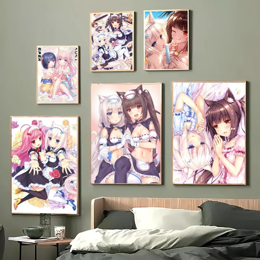 1PC Sexy Girl Anime NEKOPARA Retro Print Poster Paper Waterproof HD Sticker Bedroom Entrance Home Living Room Bar Wall Art Decor