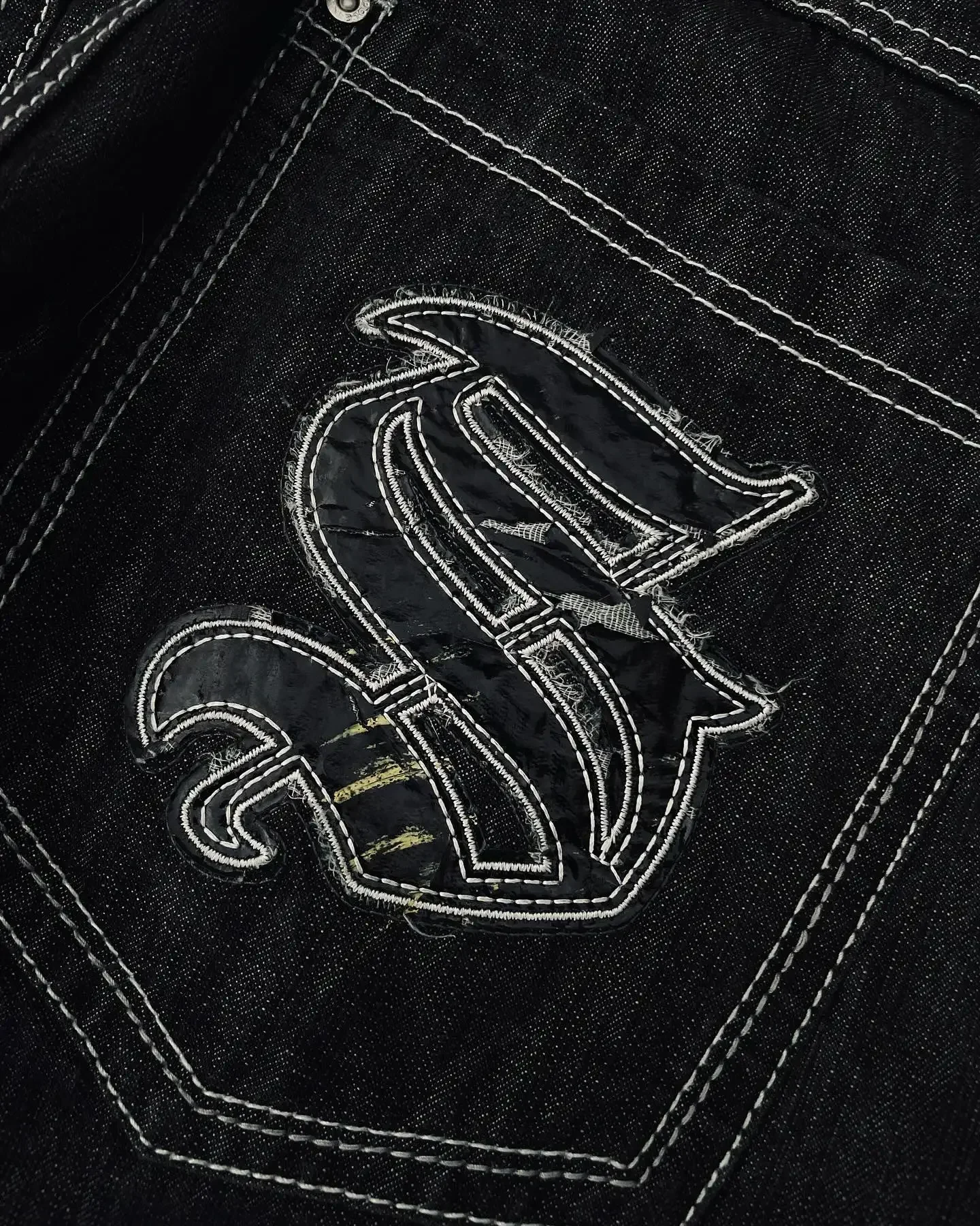 American 90s Retro New Trend Letter Embroidery Baggy Jeans Men\'s And Women\'s Y2K Harajuku Hip-hop Gothic Casual Wide Trousers