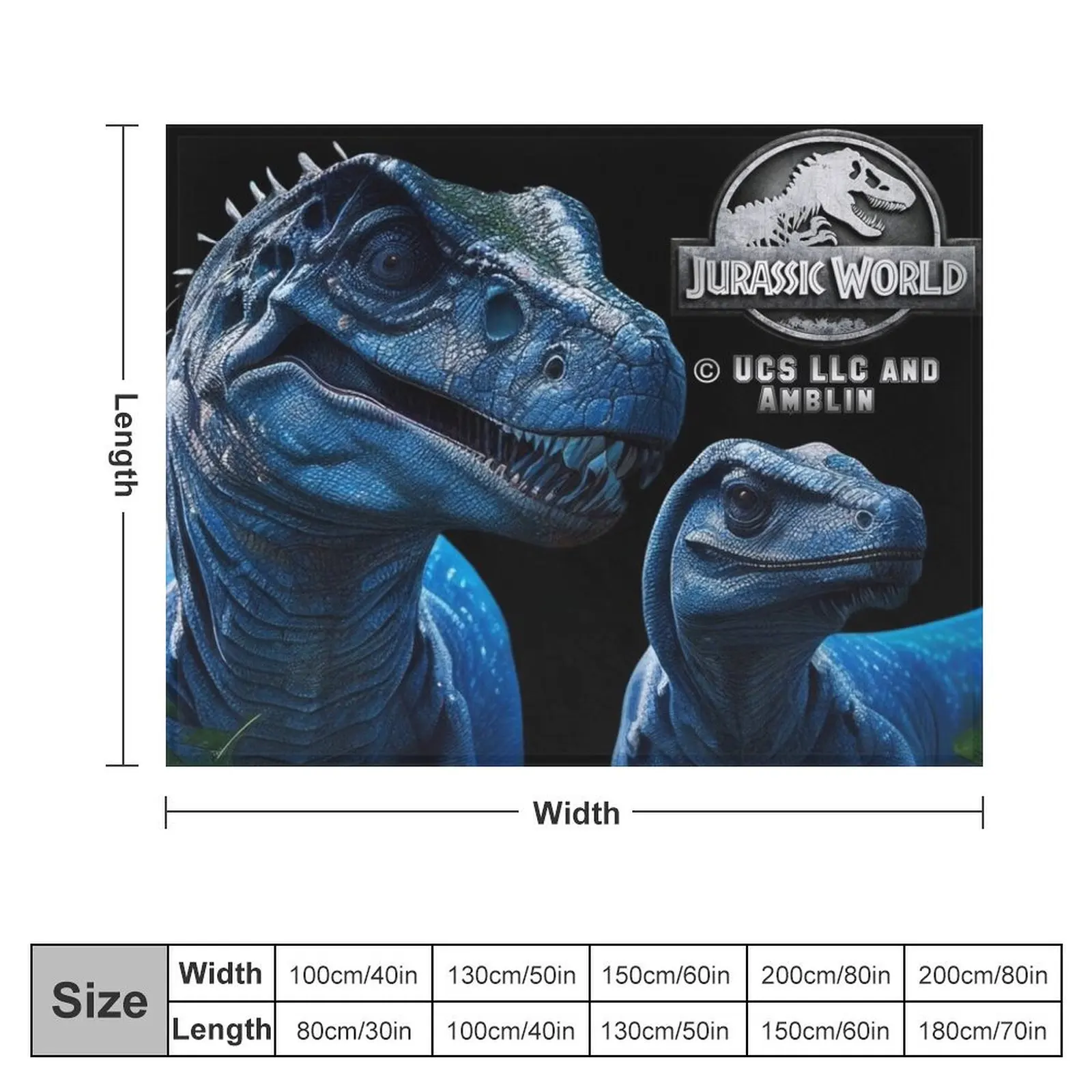 Jurassic World Blue Raptor Family Throw Blanket Designers Warm Cute Blankets