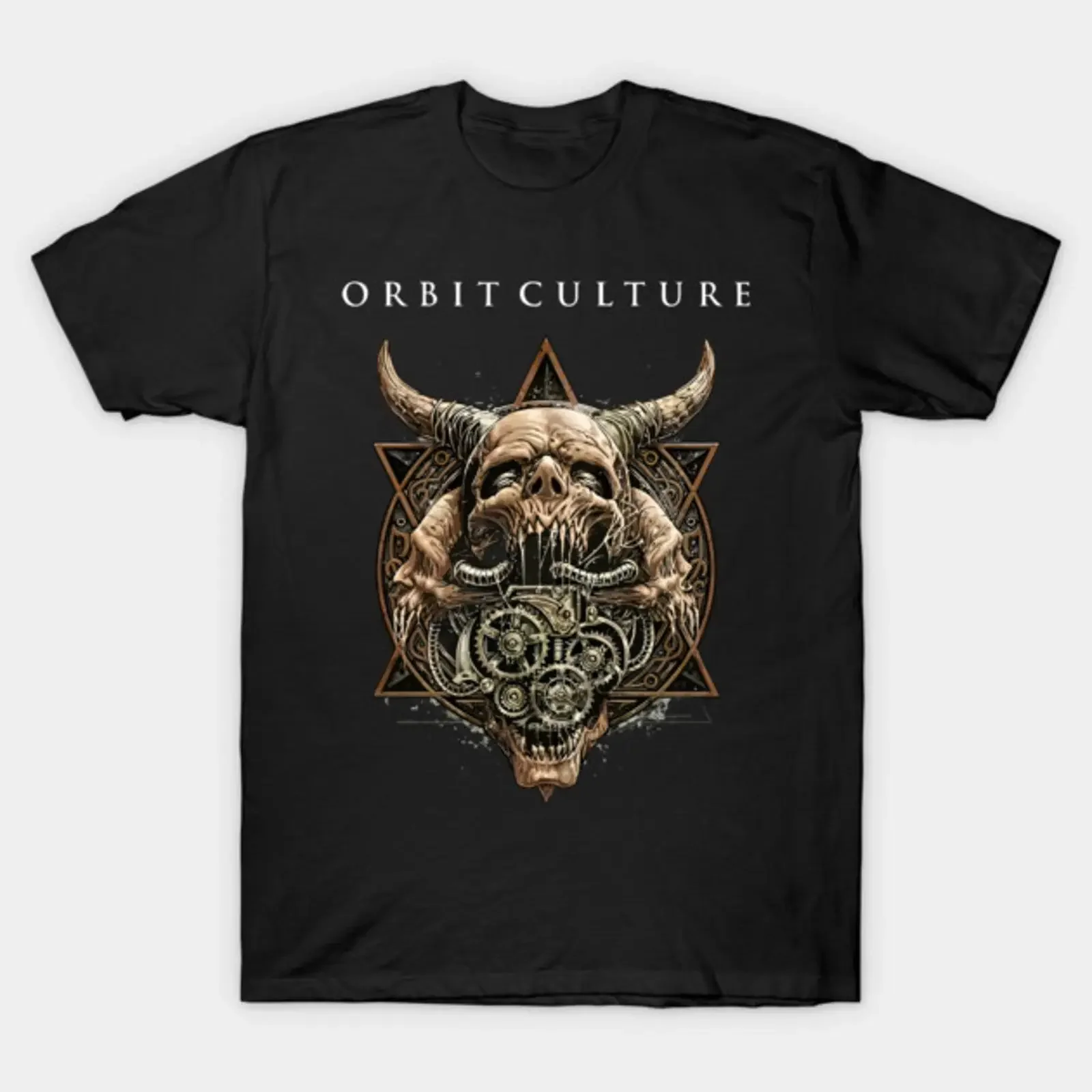 Orbit Culture Heavy Death Metal Music Band T Shirt vintage Washed streetwear Slightly Casual fashion Stretched graphic