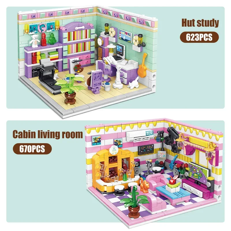Nouveaux blocs de construction Mini City Street View, maison de rêve, décoration de chalet, briques, jouets Friends pour enfants, cadeaux de décoration