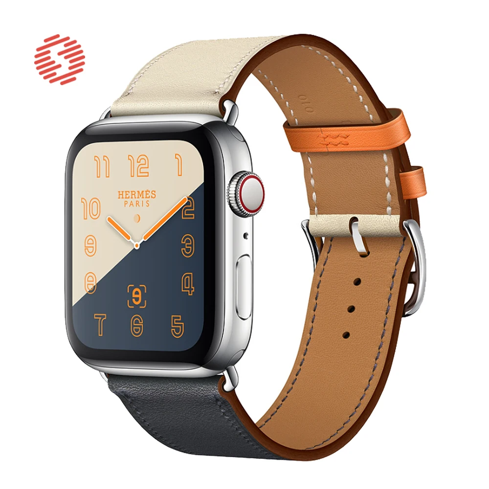 

ShengOne Leather Fashion Band Exquisite Bracelet for Apple Watch 7 6 SE 5 4 45 44 42 MM Two-tone Replacement Strap 3 2 41 40 38