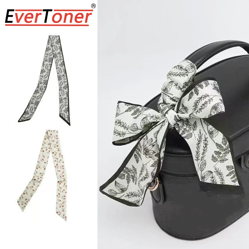 EverToner Women Silk Twill Bag Scarf Versatile Strap Soft Creative Silk Scarf Charm DIY Bag Pendant