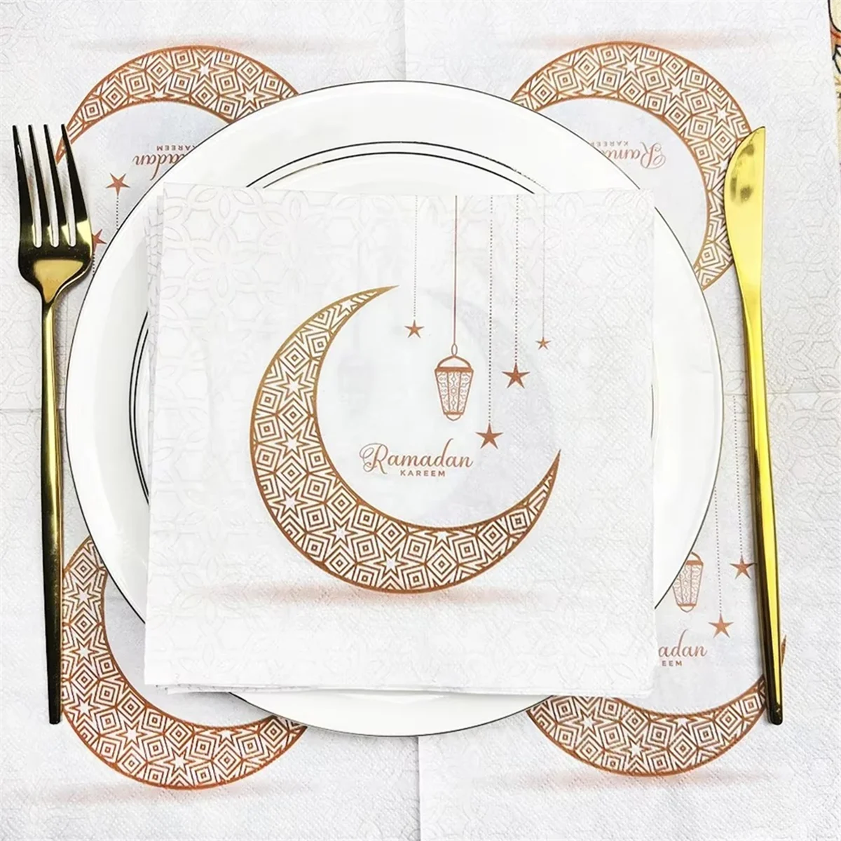 A03R 120PCS RAMADAN Napkin Dinner Table Napkins Paper Disposable Safe Fragrant Free Soft Mouth Wiping Tissue