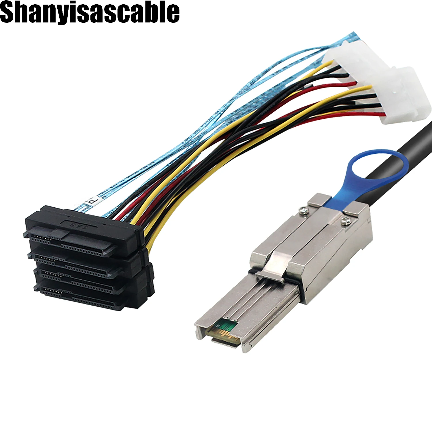 SFF-8088 Mini SAS HD 2.0M, SFF-8482 SAS 26P hingga 4X dengan kabel Server Data daya 4P