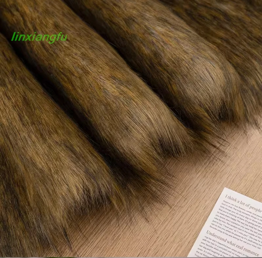 5 سنتيمتر مصبوغ تلميح تقليد الذئب الفراء تقليد الثعلب الفراء أفخم النسيج ، بدلة الحيوان تقليد الفراء ، الملابس الفراء طوق الأصفاد ، اليدوية.