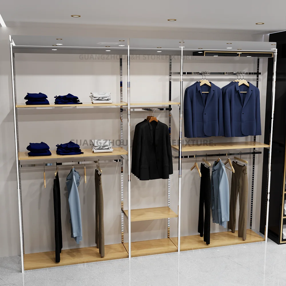 Rak Pajangan Butik Toko Pakaian Rak Pakaian Ritel Rak Pakaian Rak Pajangan Garmen Furnitur Toko Pakaian