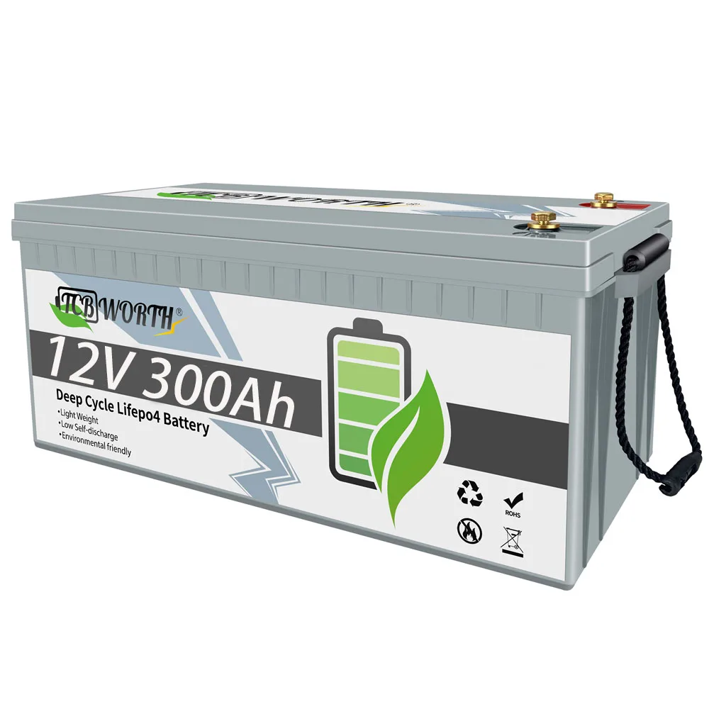 12V 200Ah 240Ah 320Ah 400Ah LiFePo4 Battery Built-in BMS Lithium Iron Phosphate Cells For RV Campers Golf Cart Solar Storage