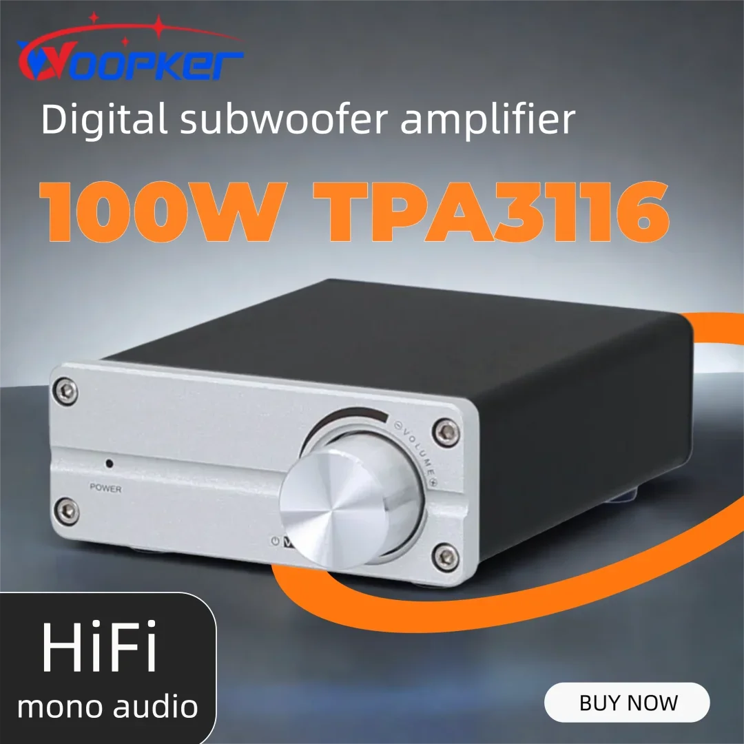 Усилитель сабвуфера Woopker/полнодиапазонный моно HiFi цифровой аудиоусилитель класса D 100 Вт TPA3116 подходит для домашнего кинотеатра DC12-24V Усилитель сабвуфера Woopker/полнодиапазонный моно HiFi цифровой аудиоусилитель класса D 100 Вт TPA3116 подходит для домашнего кинотеатра DC12-24V